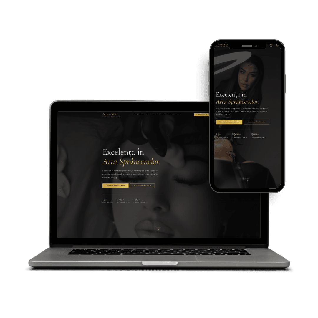 Adriana Bican E-commerce Platform on Laptop